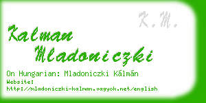 kalman mladoniczki business card