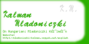 kalman mladoniczki business card